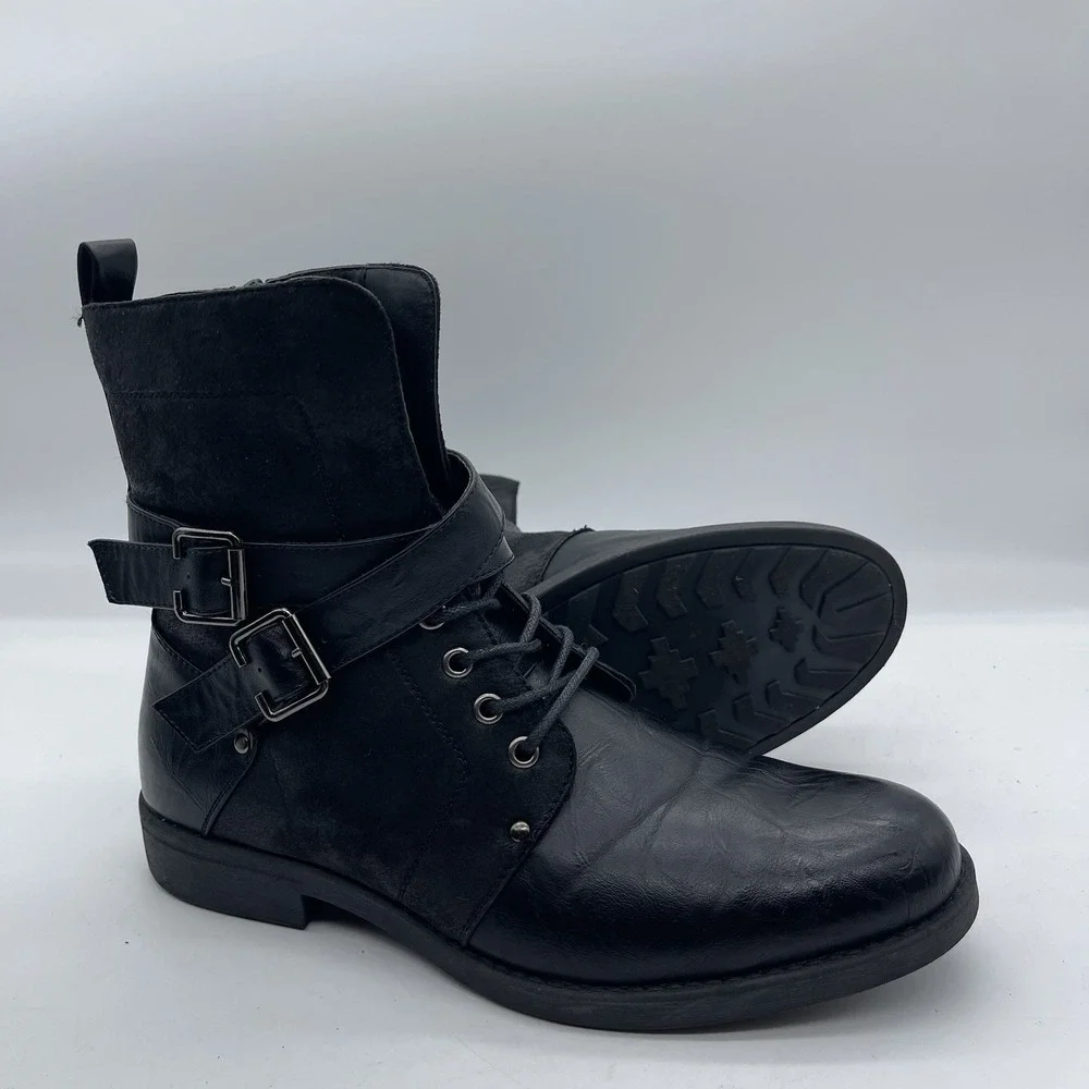 ARider Antonio-01 Men's Size 9.5 Moto Leather Boots Black Casual Shoes